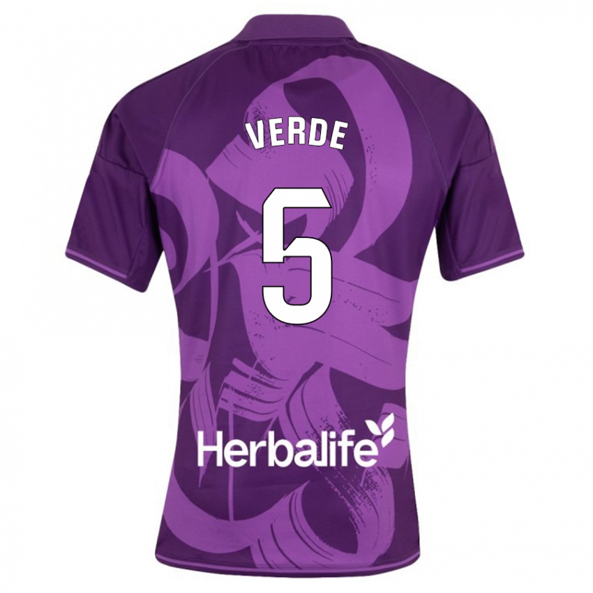 Kinder Adrián Verde #5 Violett Auswärtstrikot Trikot 2023/24 T-Shirt Schweiz