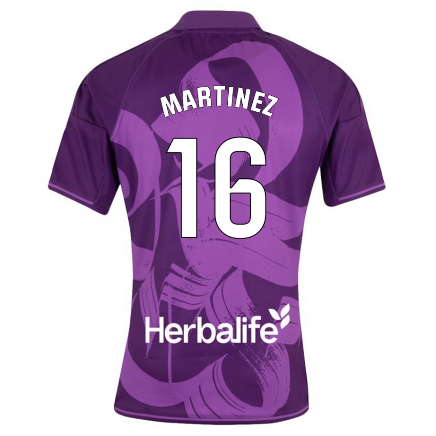 Kinder Jesús Martínez #16 Violett Auswärtstrikot Trikot 2023/24 T-Shirt Schweiz