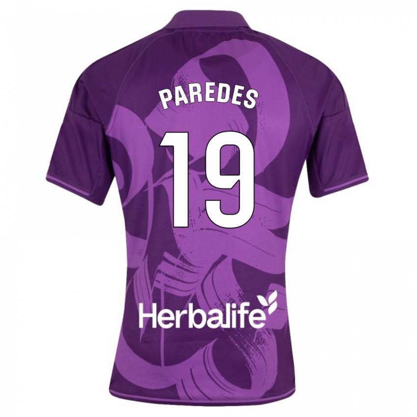 Kinder Yago Paredes #19 Violett Auswärtstrikot Trikot 2023/24 T-Shirt Schweiz