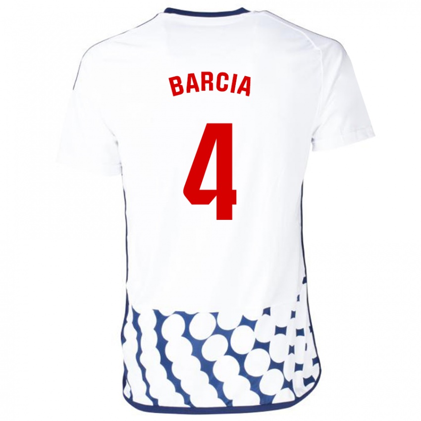 Kinder Sergio Barcia #4 Weiß Auswärtstrikot Trikot 2023/24 T-Shirt Schweiz