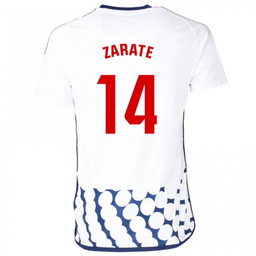 Kinder Hugo Zárate #14 Weiß Auswärtstrikot Trikot 2023/24 T-Shirt Schweiz