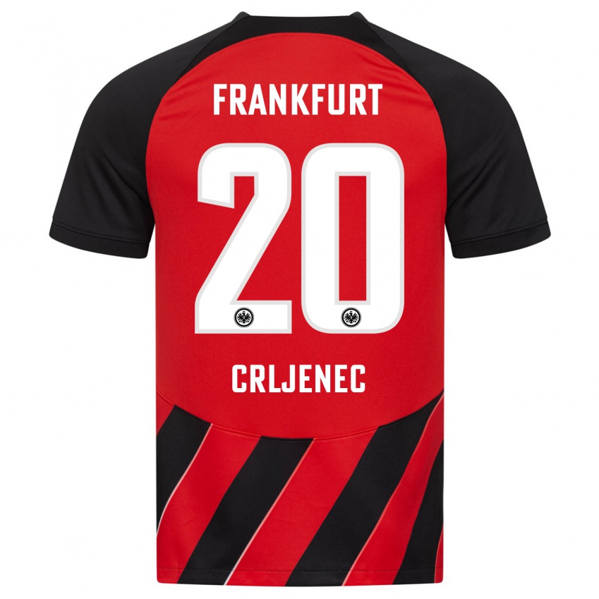 Herren Dominik Crljenec #20 Rot Schwarz Heimtrikot Trikot 2023/24 T-Shirt Schweiz