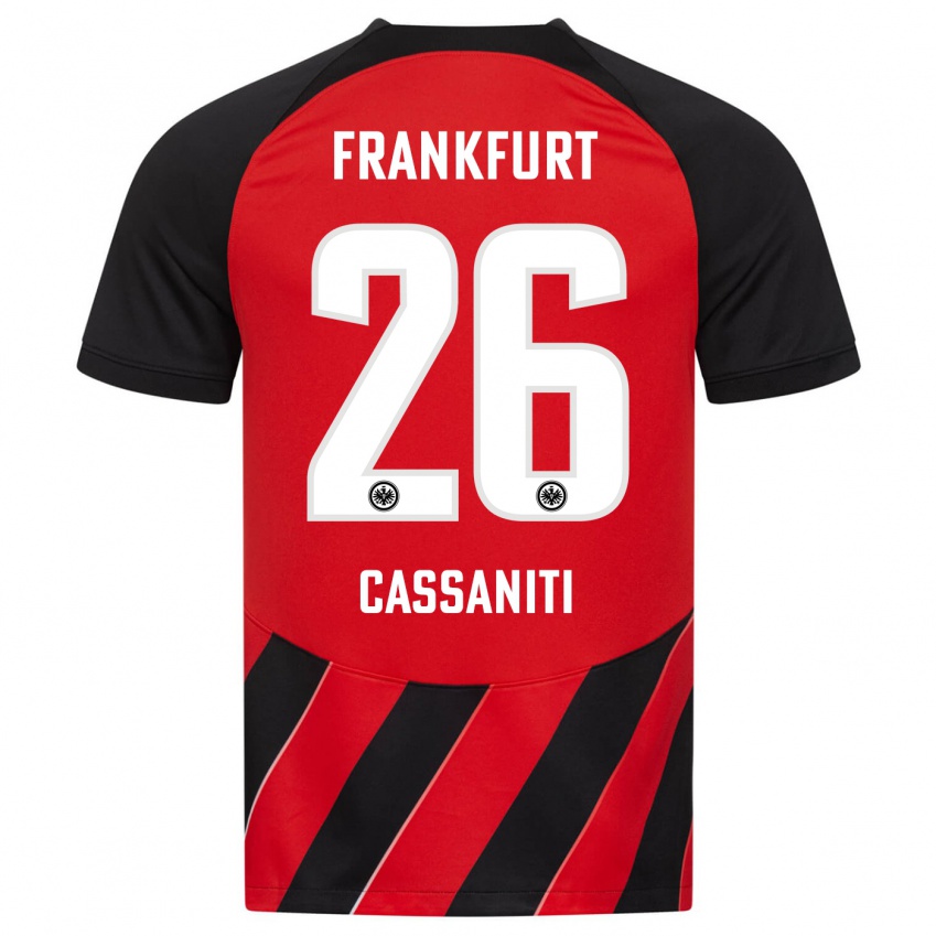 Herren Nino Cassaniti #26 Rot Schwarz Heimtrikot Trikot 2023/24 T-Shirt Schweiz