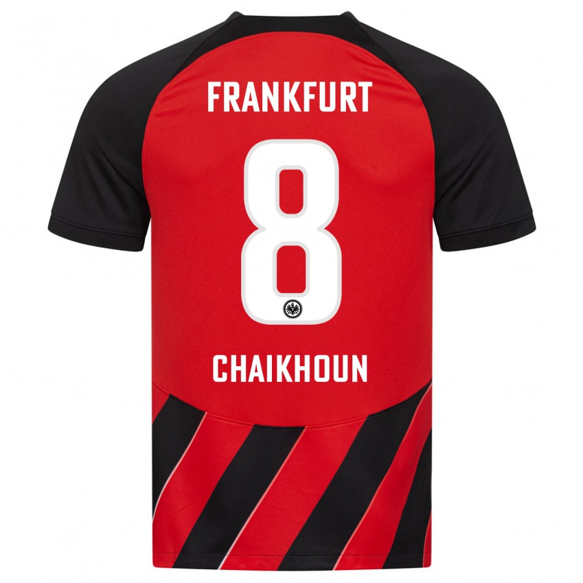 Herren Ayoub Chaikhoun #8 Rot Schwarz Heimtrikot Trikot 2023/24 T-Shirt Schweiz