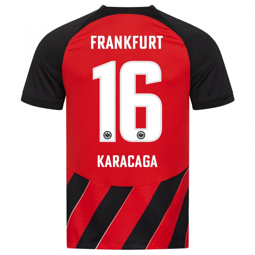 Herren Tom Karacaga #16 Rot Schwarz Heimtrikot Trikot 2023/24 T-Shirt Schweiz