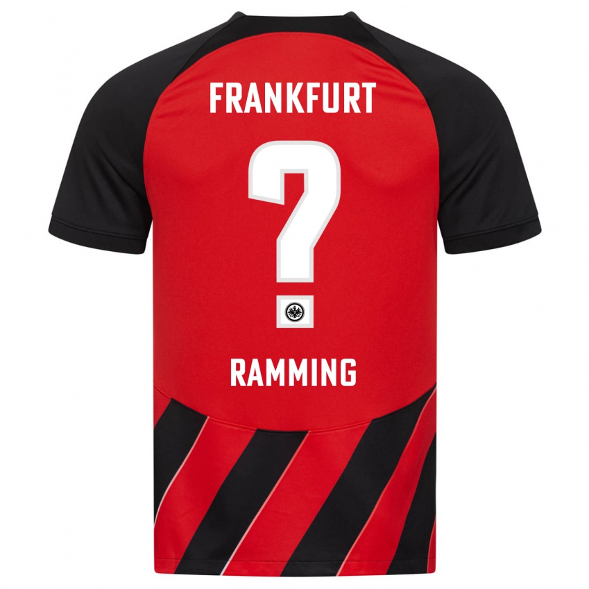 Herren Nils Ramming #0 Rot Schwarz Heimtrikot Trikot 2023/24 T-Shirt Schweiz