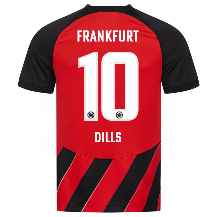 Herren Marvin Dills #10 Rot Schwarz Heimtrikot Trikot 2023/24 T-Shirt Schweiz