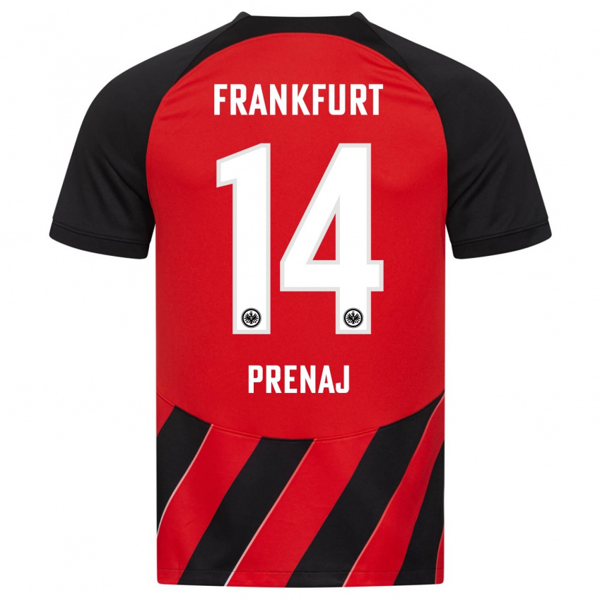 Herren Christian Prenaj #14 Rot Schwarz Heimtrikot Trikot 2023/24 T-Shirt Schweiz