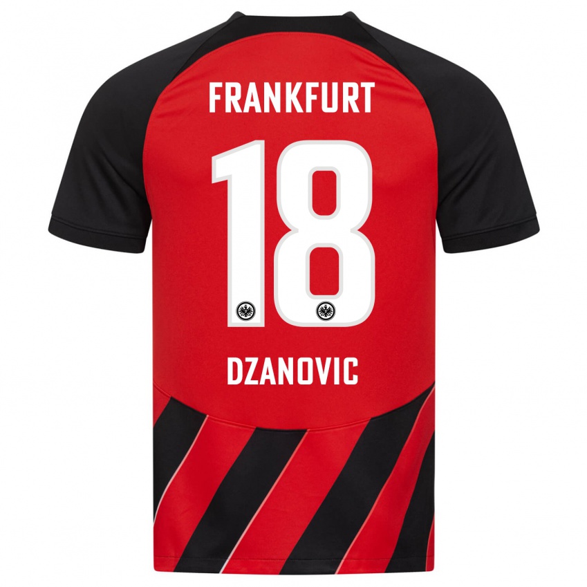 Herren Benjamin Dzanovic #18 Rot Schwarz Heimtrikot Trikot 2023/24 T-Shirt Schweiz