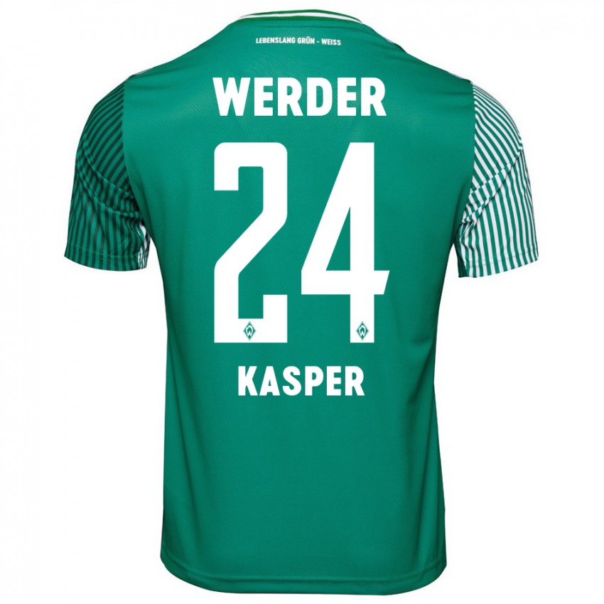Herren Dominik Kasper #24 Grün Heimtrikot Trikot 2023/24 T-Shirt Schweiz