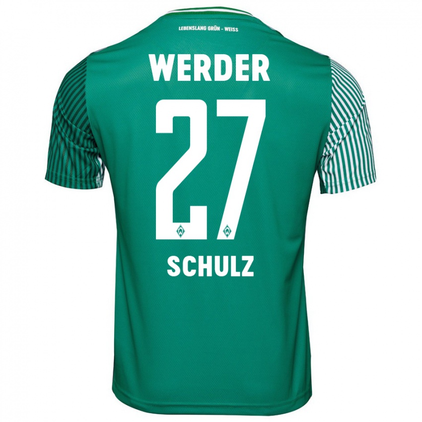 Herren Ole Schulz #27 Grün Heimtrikot Trikot 2023/24 T-Shirt Schweiz