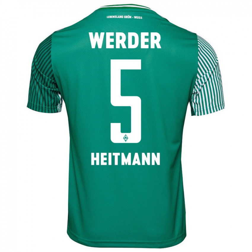 Herren Mats Heitmann #5 Grün Heimtrikot Trikot 2023/24 T-Shirt Schweiz