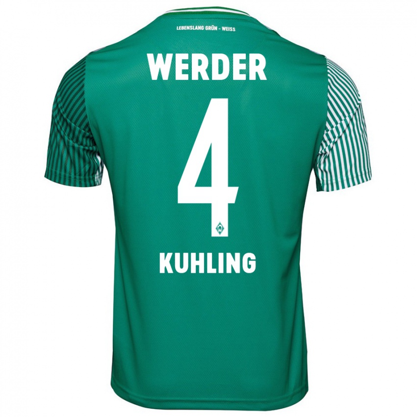 Herren Ole Kühling #4 Grün Heimtrikot Trikot 2023/24 T-Shirt Schweiz