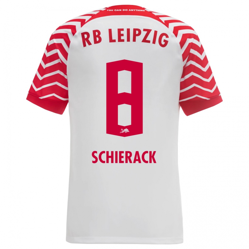Herren Simon Schierack #8 Weiß Heimtrikot Trikot 2023/24 T-Shirt Schweiz