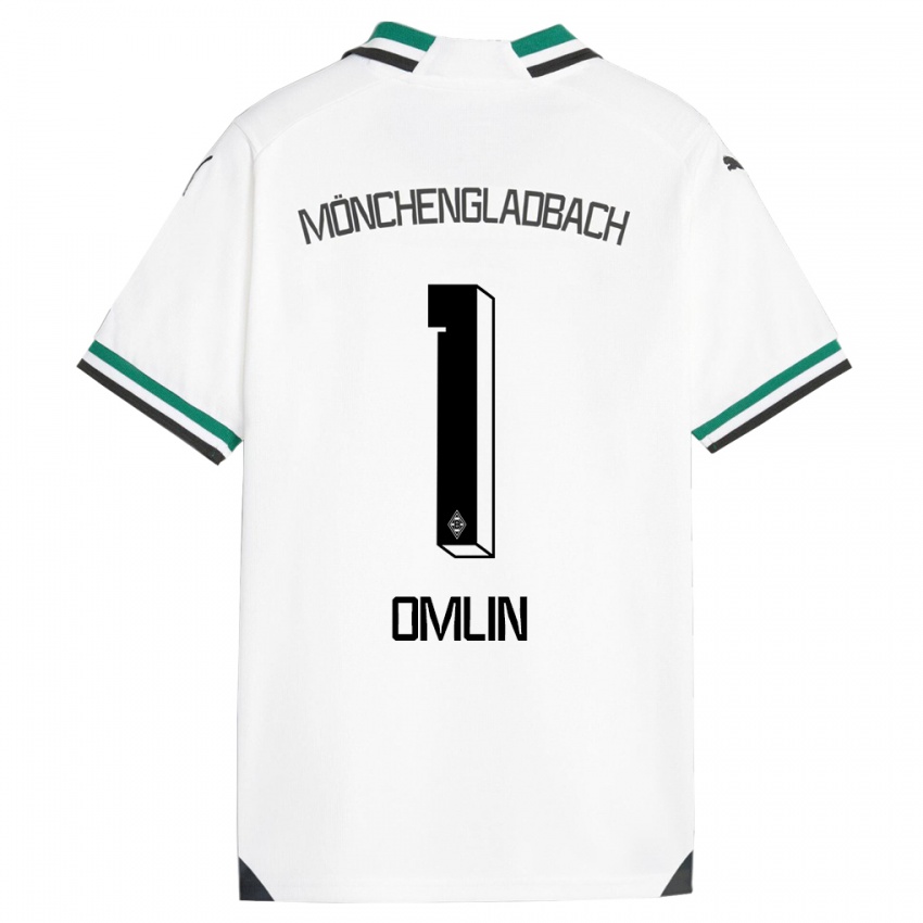 Herren Jonas Omlin #1 Weiß Grün Heimtrikot Trikot 2023/24 T-Shirt Schweiz