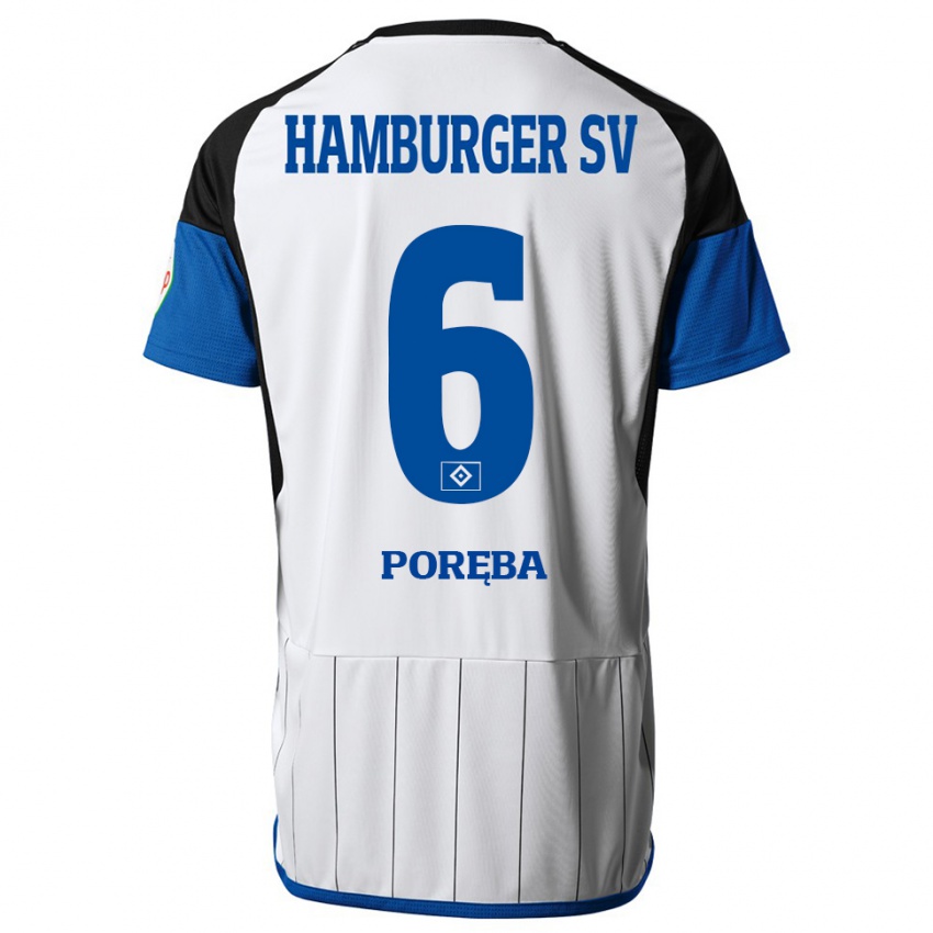 Herren Lukasz Poreba #6 Weiß Heimtrikot Trikot 2023/24 T-Shirt Schweiz