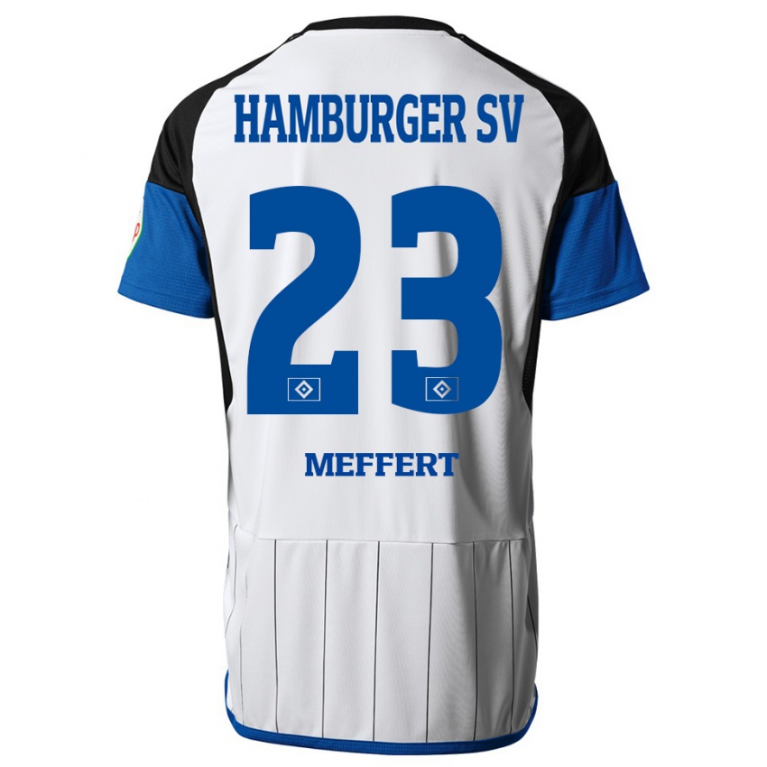 Herren Jonas Meffert #23 Weiß Heimtrikot Trikot 2023/24 T-Shirt Schweiz