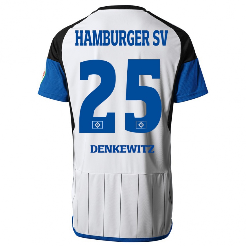 Herren Nick Denkewitz #25 Weiß Heimtrikot Trikot 2023/24 T-Shirt Schweiz