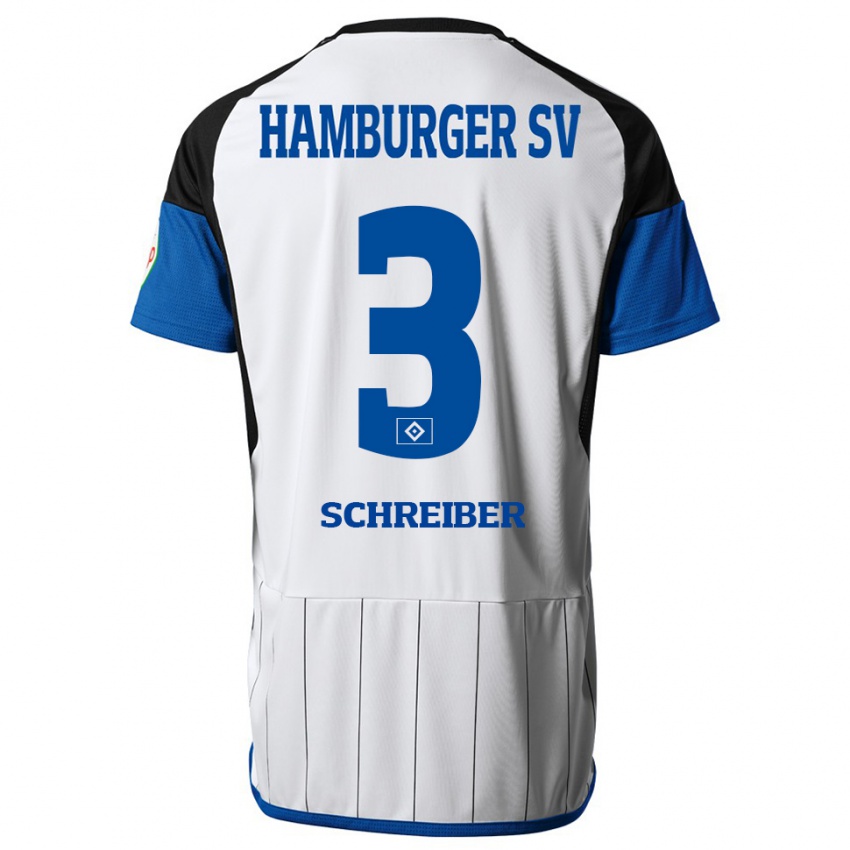 Herren David Schreiber #3 Weiß Heimtrikot Trikot 2023/24 T-Shirt Schweiz