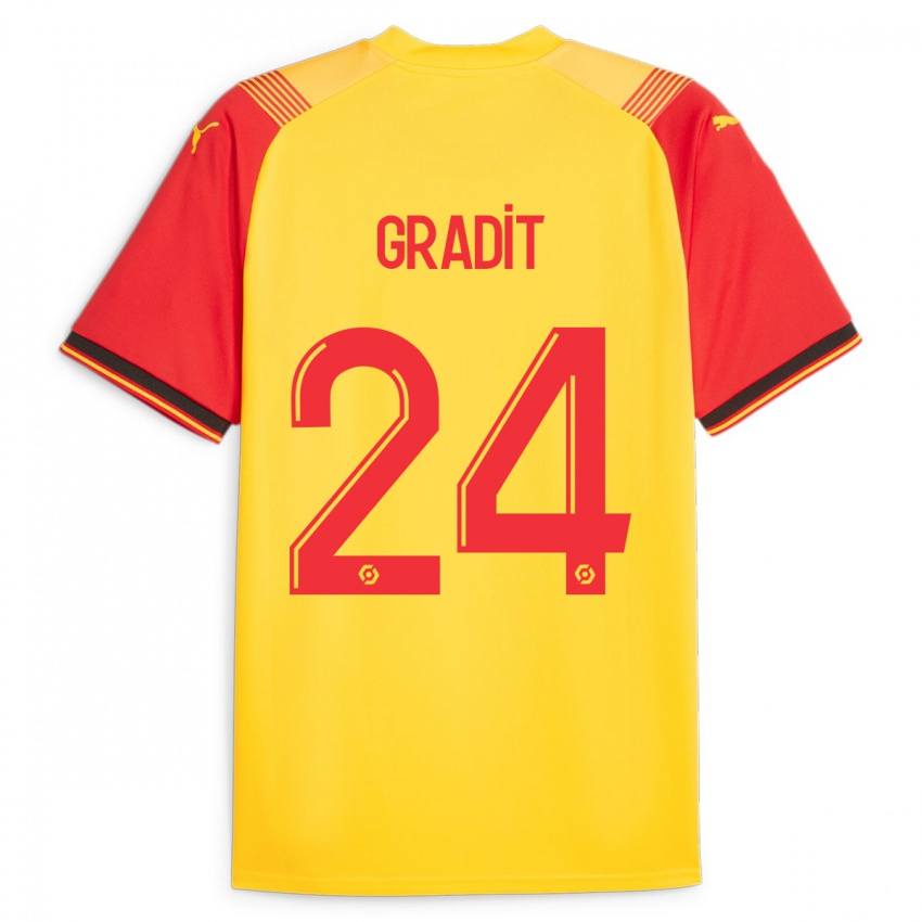 Herren Jonathan Gradit #24 Gelb Heimtrikot Trikot 2023/24 T-Shirt Schweiz