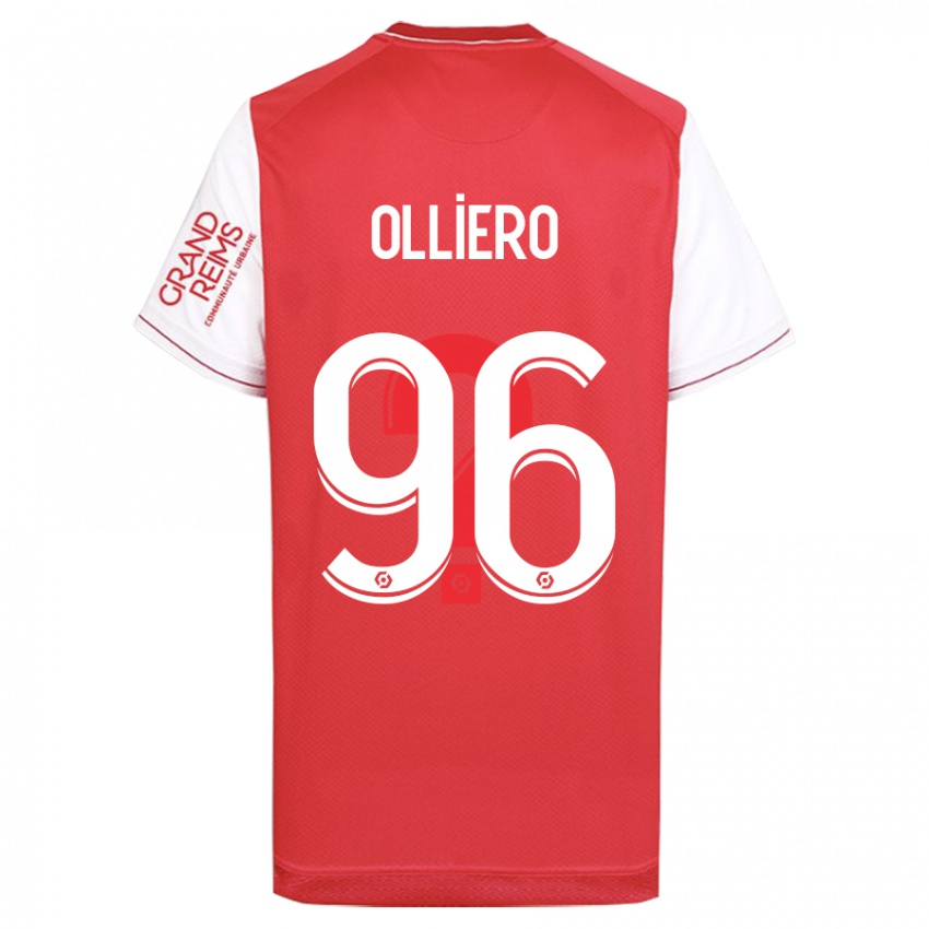 Herren Alexandre Olliero #96 Rot Heimtrikot Trikot 2023/24 T-Shirt Schweiz