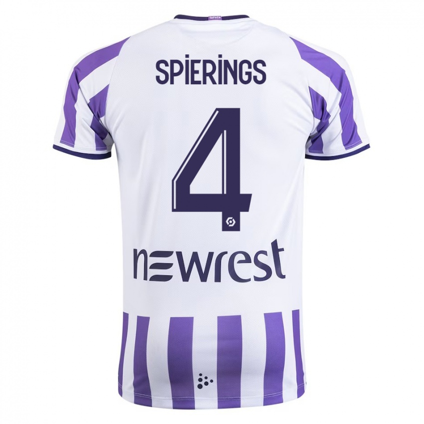 Herren Stijn Spierings #4 Weiß Heimtrikot Trikot 2023/24 T-Shirt Schweiz