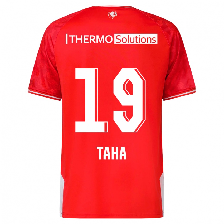 Herren Younes Taha #19 Rot Heimtrikot Trikot 2023/24 T-Shirt Schweiz