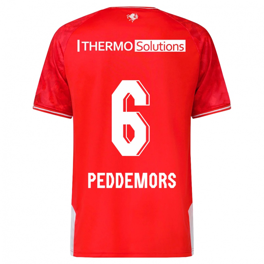 Herren Ella Peddemors #6 Rot Heimtrikot Trikot 2023/24 T-Shirt Schweiz
