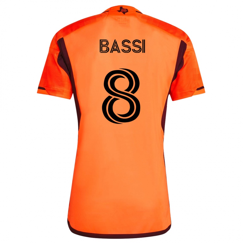 Herren Amine Bassi #8 Orangefarben Heimtrikot Trikot 2023/24 T-Shirt Schweiz