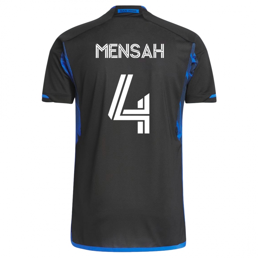 Herren Jonathan Mensah #4 Blau Schwarz Heimtrikot Trikot 2023/24 T-Shirt Schweiz