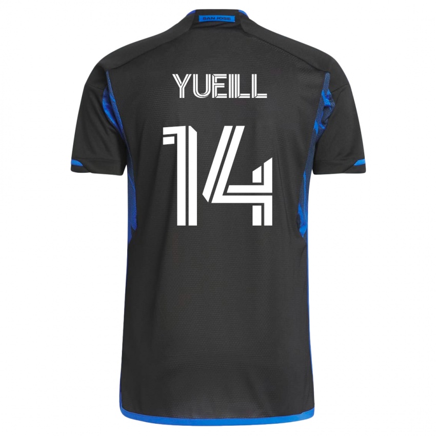 Herren Jackson Yueill #14 Blau Schwarz Heimtrikot Trikot 2023/24 T-Shirt Schweiz