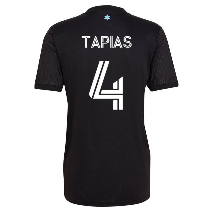 Herren Miguel Tapias #4 Schwarz Heimtrikot Trikot 2023/24 T-Shirt Schweiz