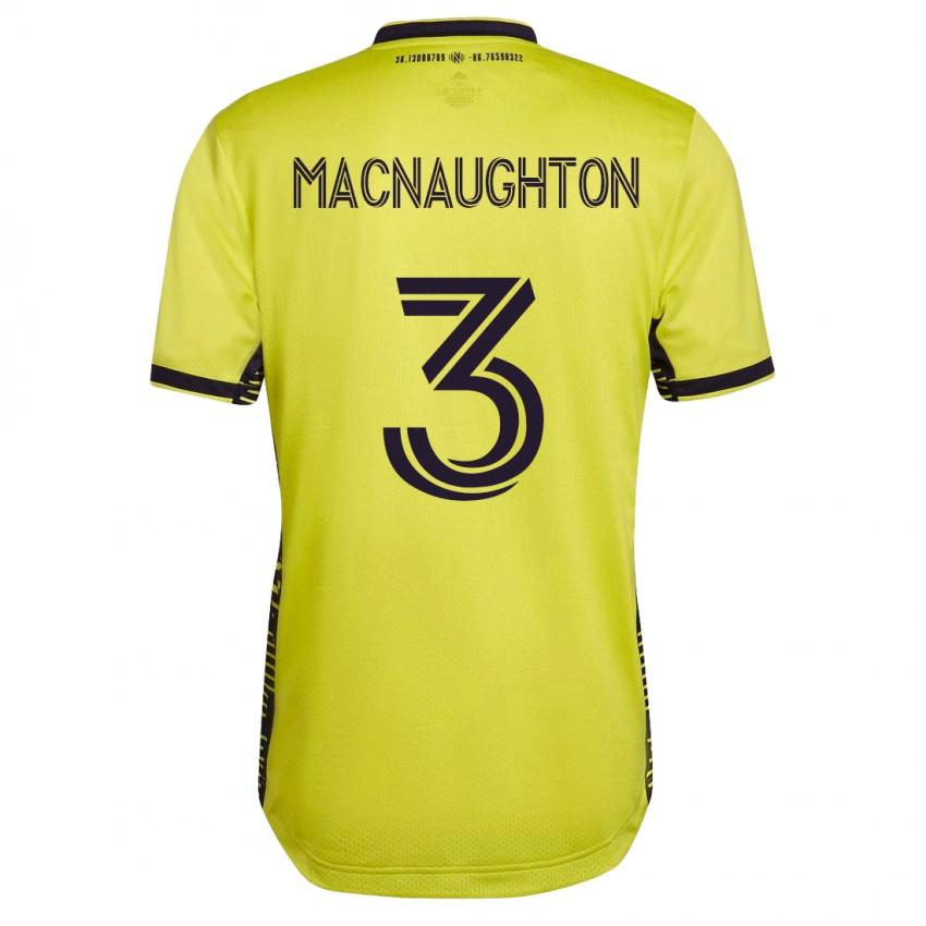Herren Lukas Macnaughton #3 Gelb Heimtrikot Trikot 2023/24 T-Shirt Schweiz