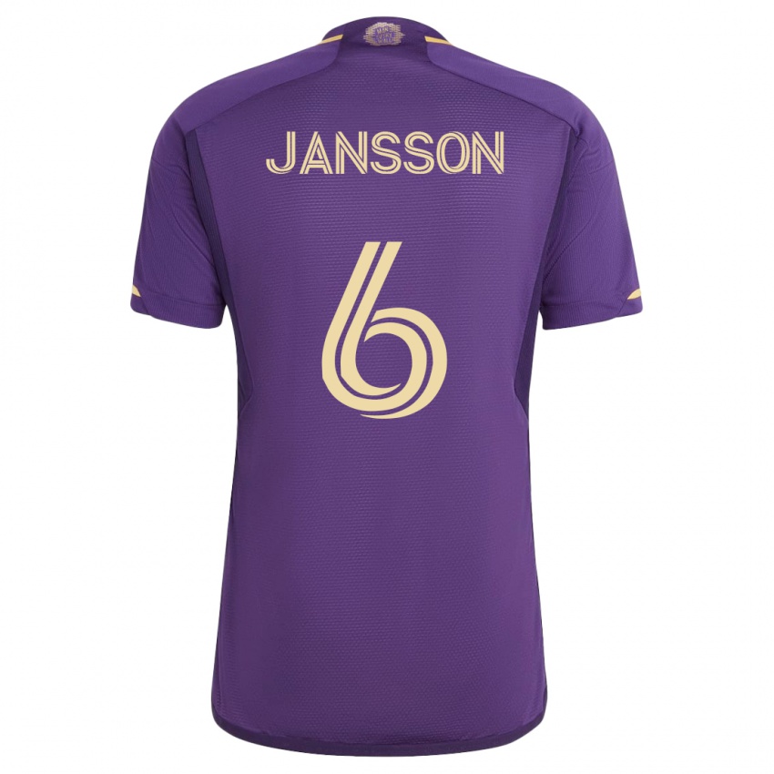 Herren Robin Jansson #6 Violett Heimtrikot Trikot 2023/24 T-Shirt Schweiz