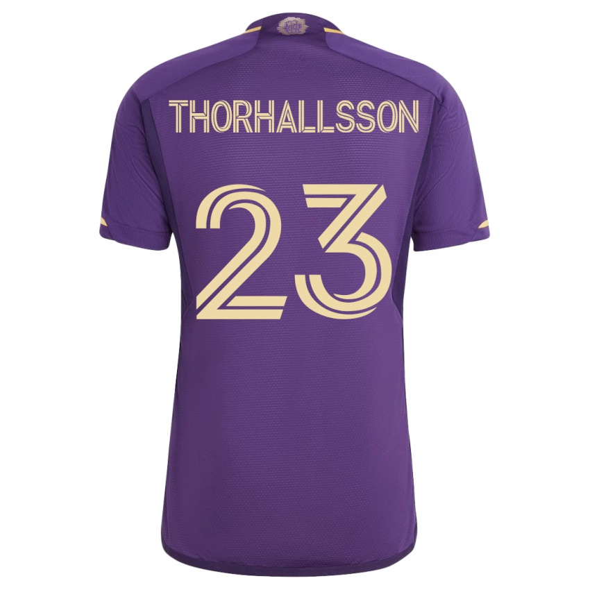Herren Dagur Dan Thórhallsson #23 Violett Heimtrikot Trikot 2023/24 T-Shirt Schweiz