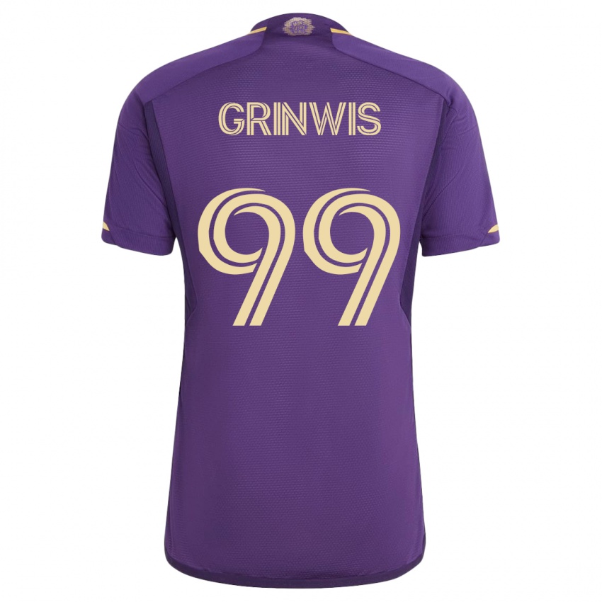 Herren Adam Grinwis #99 Violett Heimtrikot Trikot 2023/24 T-Shirt Schweiz
