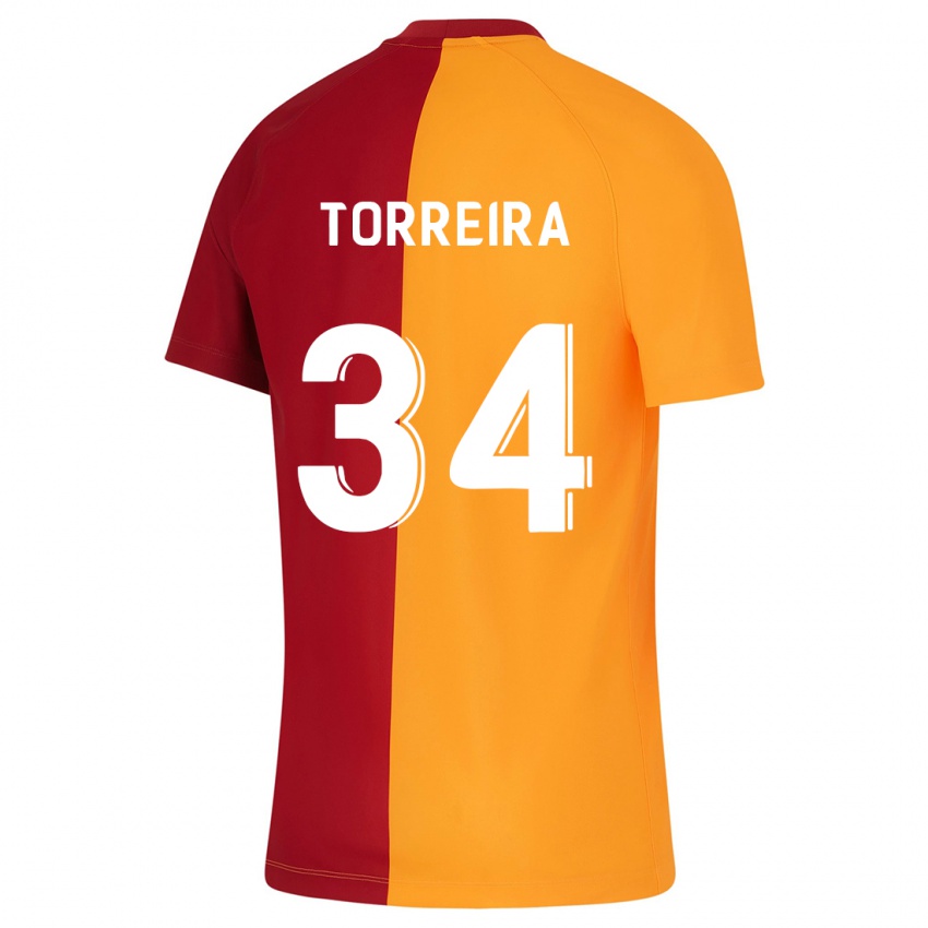 Herren Lucas Torreira #34 Orangefarben Heimtrikot Trikot 2023/24 T-Shirt Schweiz