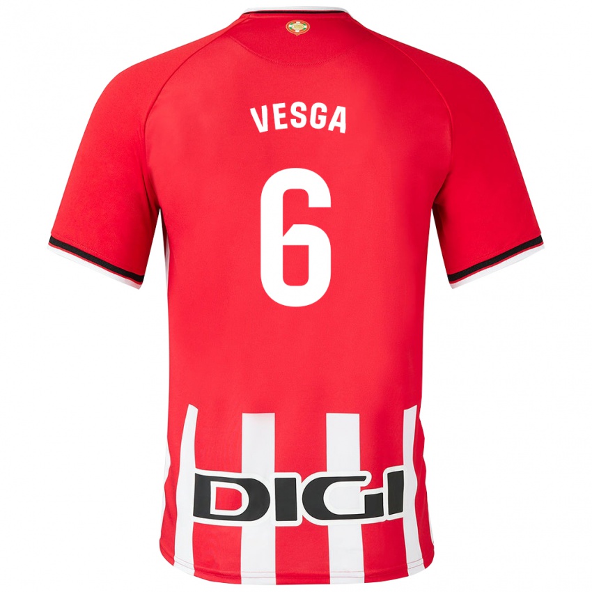 Herren Mikel Vesga #6 Rot Heimtrikot Trikot 2023/24 T-Shirt Schweiz