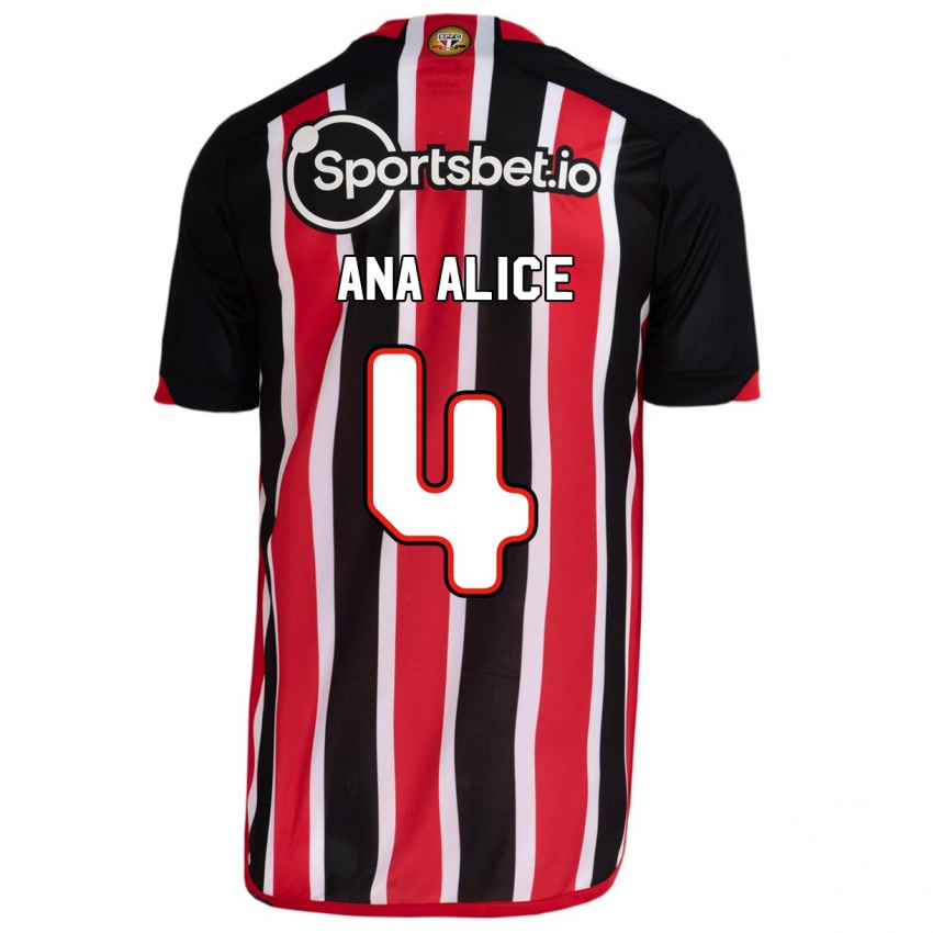 Herren Ana Alice Luciano Da Silva #4 Blau Rot Auswärtstrikot Trikot 2023/24 T-Shirt Schweiz