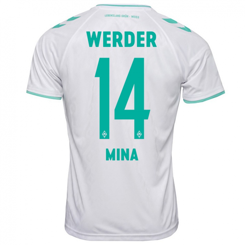 Herren Johan Mina #14 Weiß Auswärtstrikot Trikot 2023/24 T-Shirt Schweiz