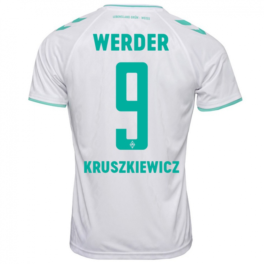 Herren Jakub Kruszkiewicz #9 Weiß Auswärtstrikot Trikot 2023/24 T-Shirt Schweiz