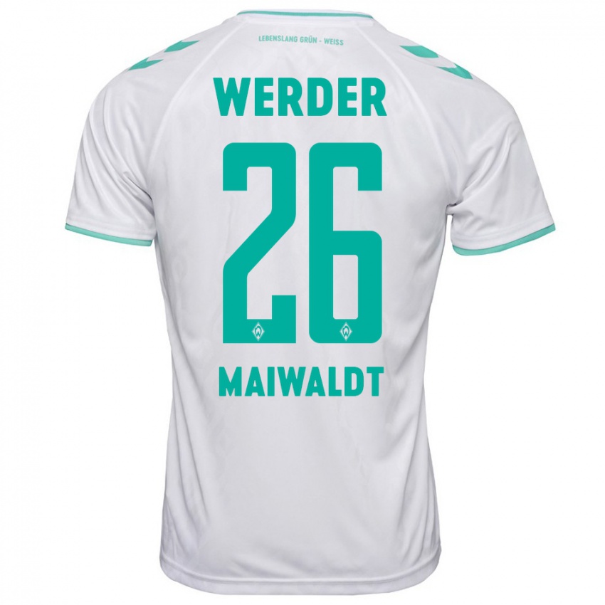 Herren Julius Maiwaldt #26 Weiß Auswärtstrikot Trikot 2023/24 T-Shirt Schweiz