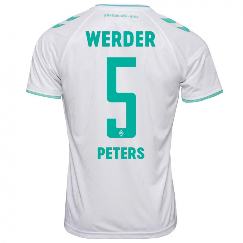 Herren Joshua Peters #5 Weiß Auswärtstrikot Trikot 2023/24 T-Shirt Schweiz