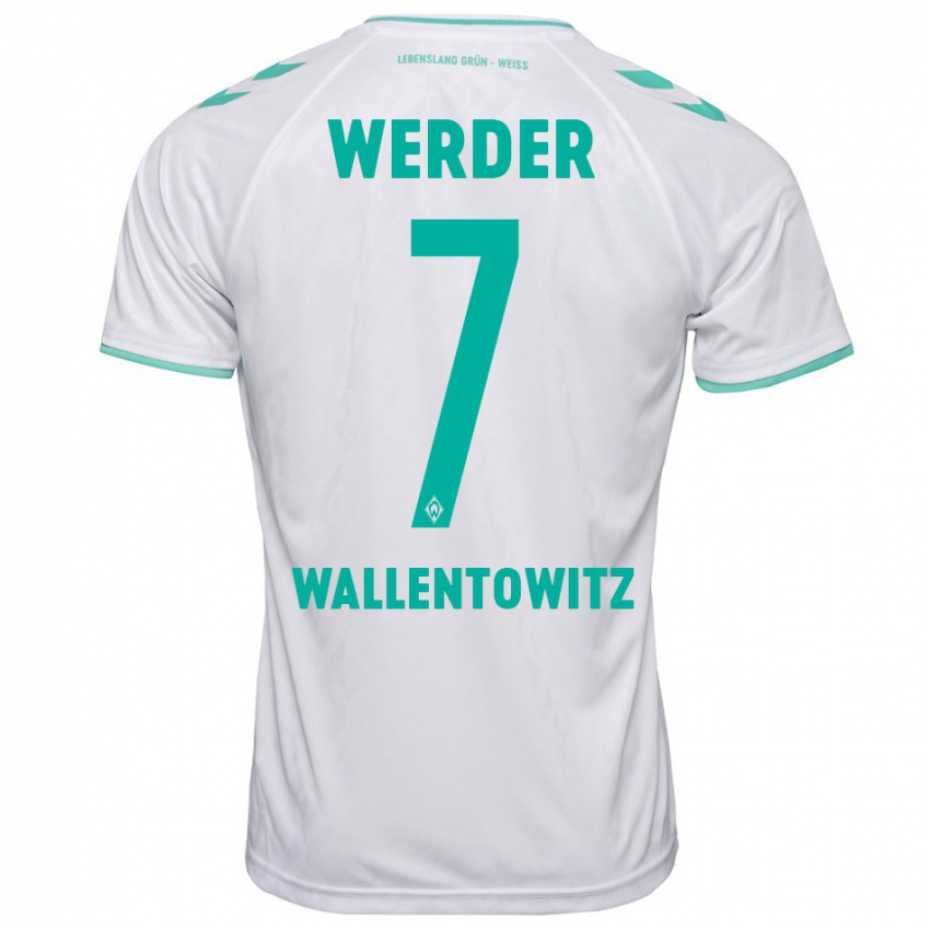 Herren Mika Wallentowitz #7 Weiß Auswärtstrikot Trikot 2023/24 T-Shirt Schweiz