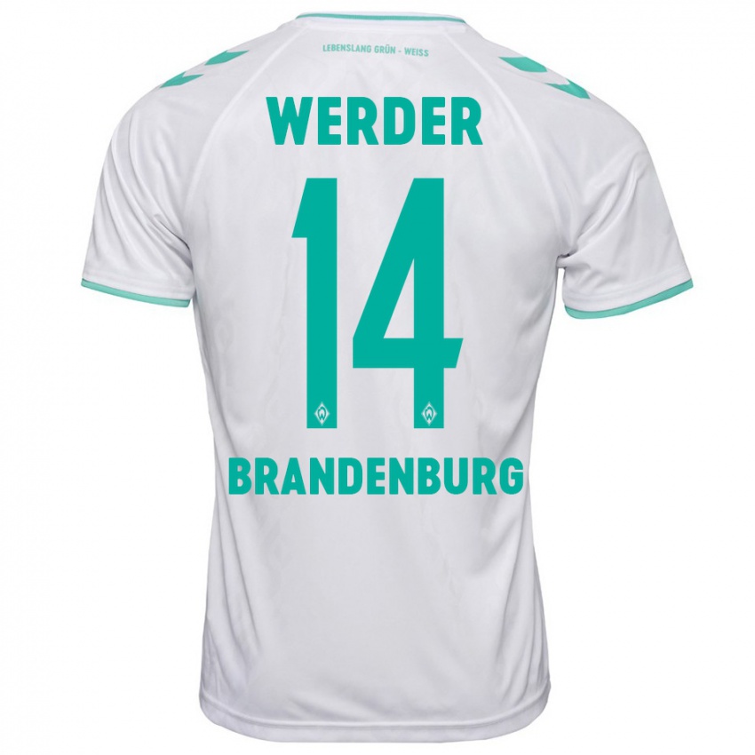 Herren Michaela Brandenburg #14 Weiß Auswärtstrikot Trikot 2023/24 T-Shirt Schweiz