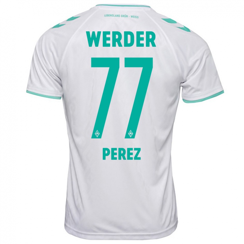 Herren Catalina Pérez Jaramillo #77 Weiß Auswärtstrikot Trikot 2023/24 T-Shirt Schweiz