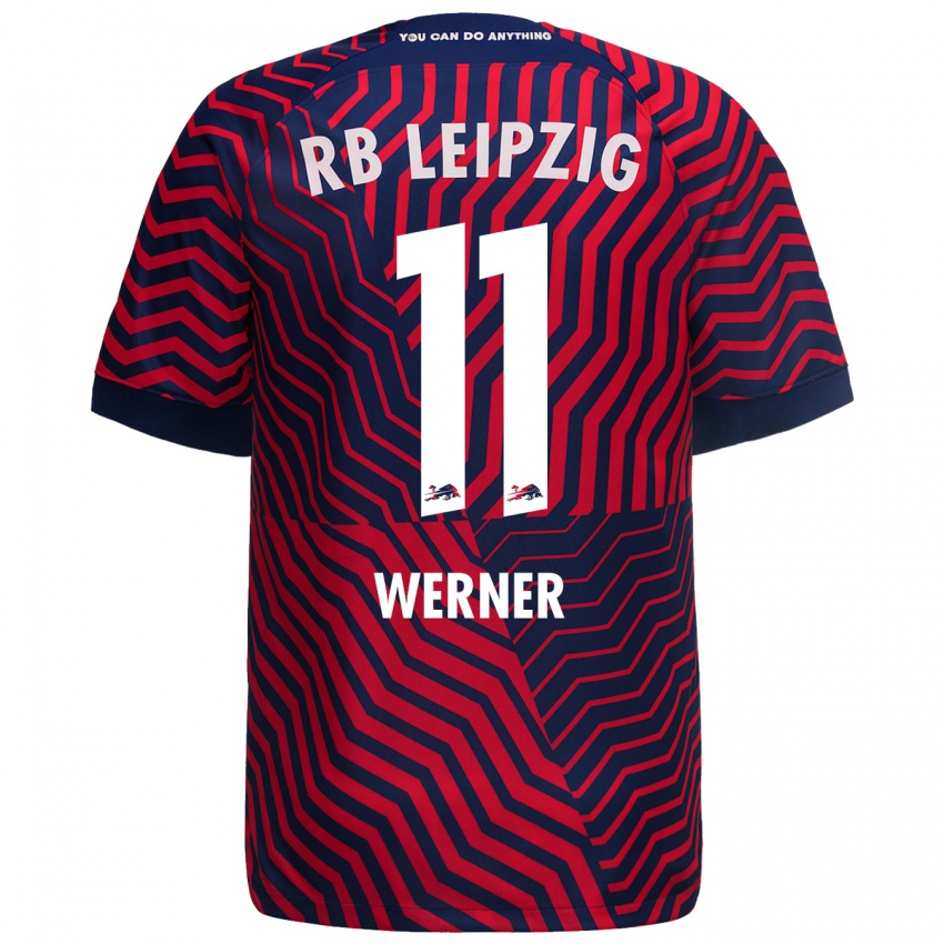 Herren Timo Werner #11 Blau Rot Auswärtstrikot Trikot 2023/24 T-Shirt Schweiz