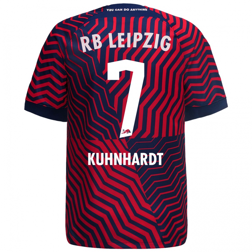 Herren Paul Kühnhardt #7 Blau Rot Auswärtstrikot Trikot 2023/24 T-Shirt Schweiz