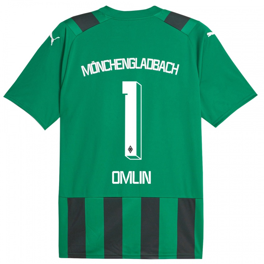 Herren Jonas Omlin #1 Schwarz Grün Auswärtstrikot Trikot 2023/24 T-Shirt Schweiz