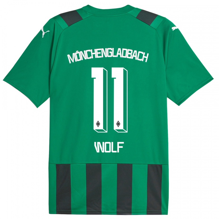 Herren Hannes Wolf #11 Schwarz Grün Auswärtstrikot Trikot 2023/24 T-Shirt Schweiz